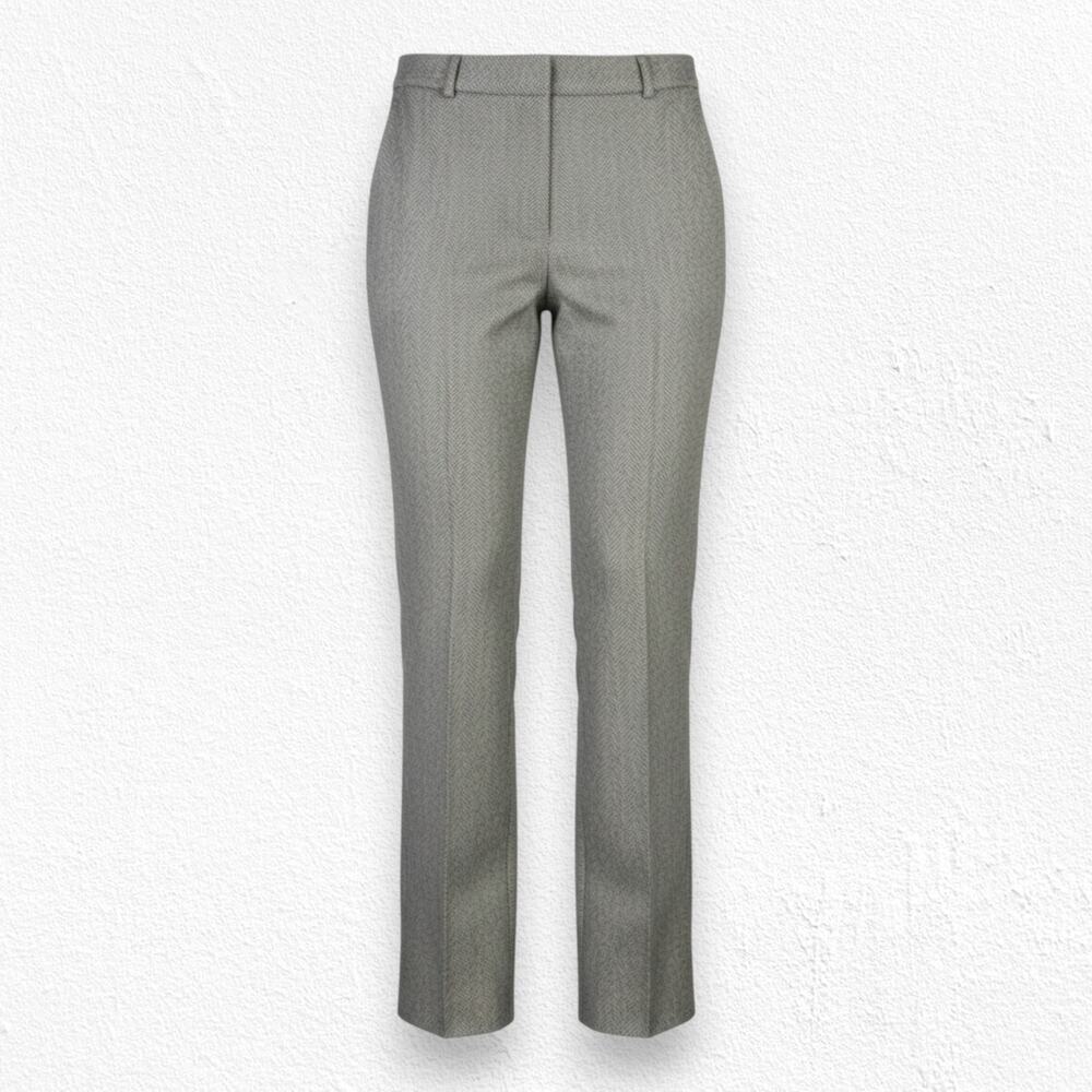 90s Vintage Lauren Ralph Lauren Gray Herringbone Wool Straight Trousers Size 4